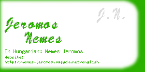 jeromos nemes business card